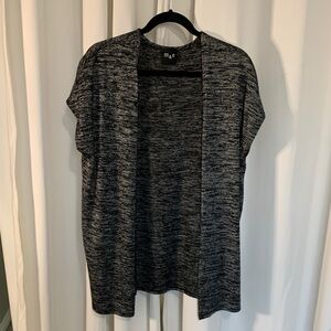 Gray Open Front Cardigan